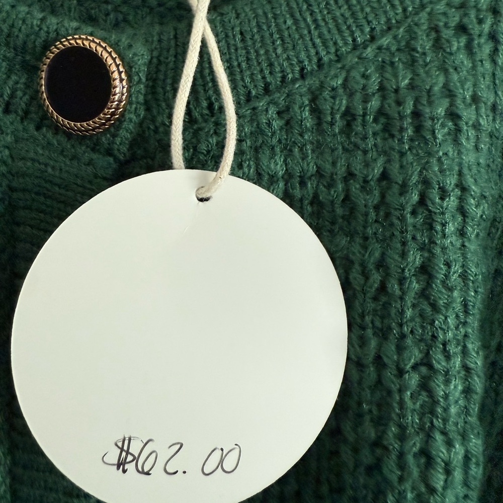Listicle Dark Green Vintage Style Knit Cardigan Sweater NWT - Picture 8 of 12